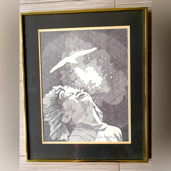 Andre Desjardins “Childlike Wonder” Original Pen and Ink Drawing c.1976 - Picture 1 of 7